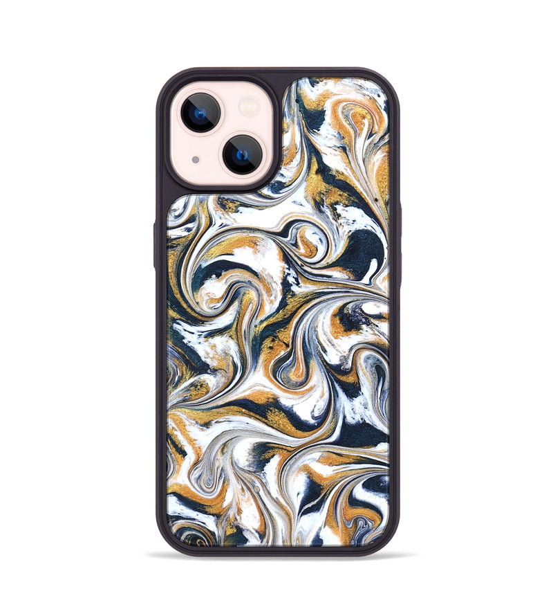 iPhone 14 ResinArt Phone Case - Norita (Teal & Gold, 827273)