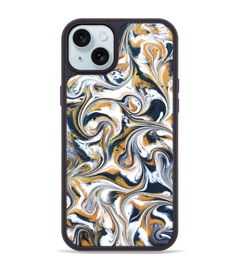 iPhone 15 Plus ResinArt Phone Case - Norita (Teal & Gold, 827273)