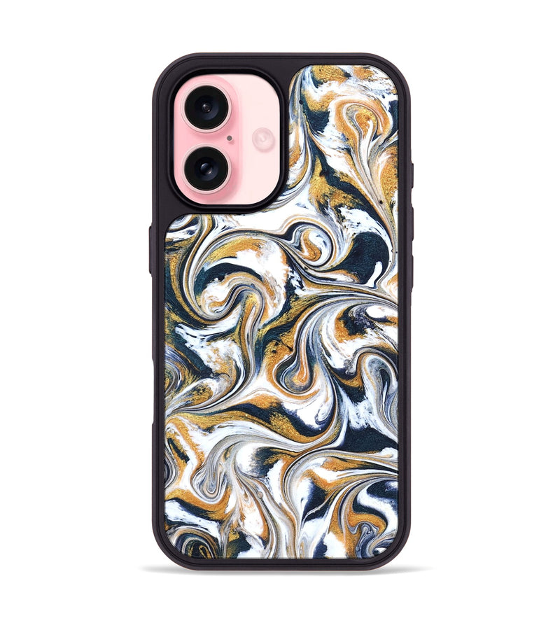 iPhone 16 ResinArt Phone Case - Norita (Teal & Gold, 827273)