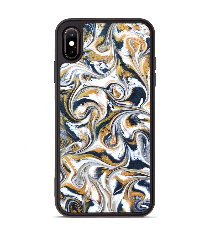 iPhone Xs Max ResinArt Phone Case - Norita (Teal & Gold, 827273)