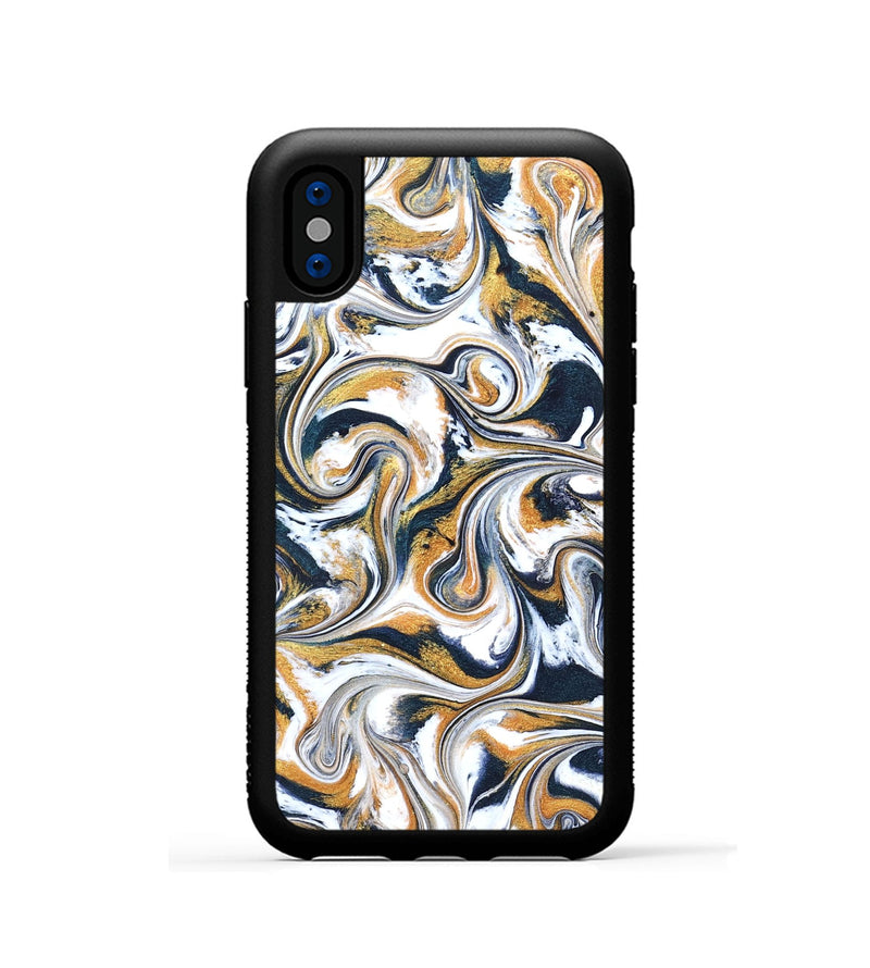 iPhone Xs ResinArt Phone Case - Norita (Teal & Gold, 827273)