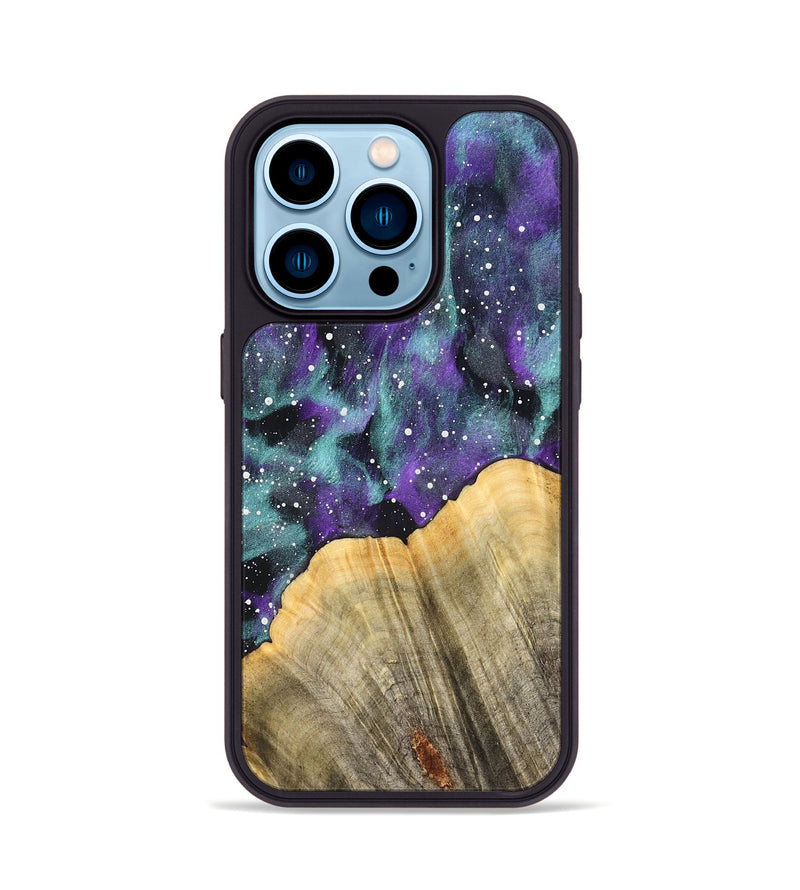 iPhone 14 Pro Wood Phone Case - Pansy (Cosmos, 827303)