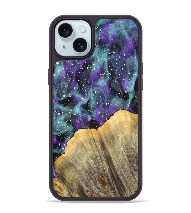 iPhone 15 Plus Wood Phone Case - Pansy (Cosmos, 827303)