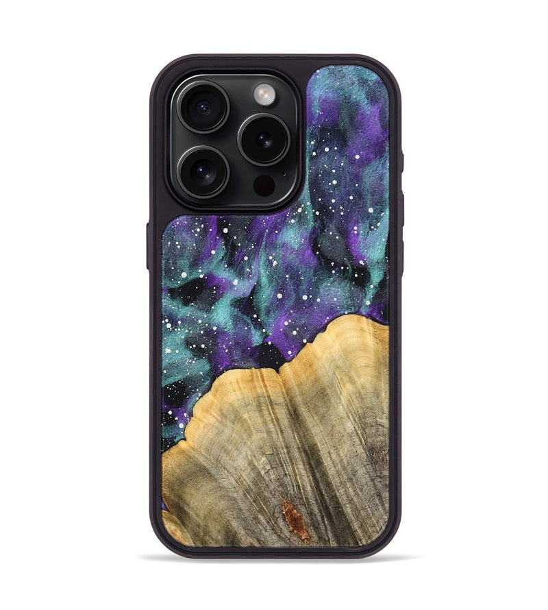 iPhone 15 Pro Wood Phone Case - Pansy (Cosmos, 827303)