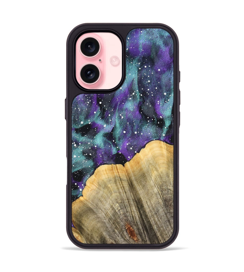 iPhone 16 Wood Phone Case - Pansy (Cosmos, 827303)