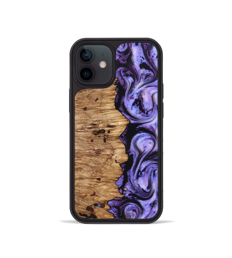 iPhone 12 mini Wood Phone Case - Davin (Purple, 827311)