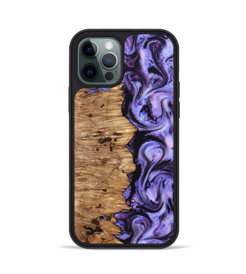 iPhone 12 Pro Wood Phone Case - Davin (Purple, 827311)