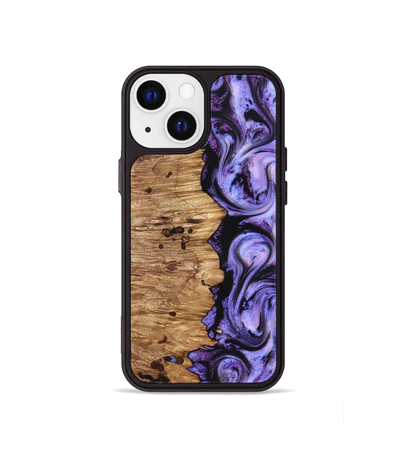 iPhone 13 mini Wood Phone Case - Davin (Purple, 827311)