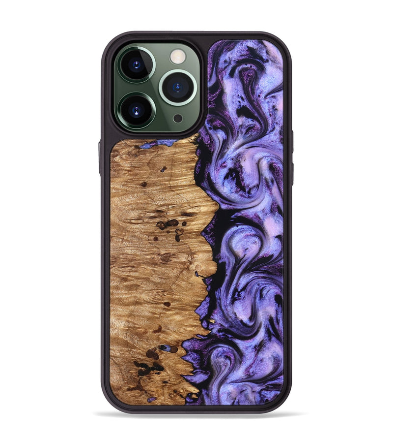 iPhone 13 Pro Max Wood Phone Case - Davin (Purple, 827311)