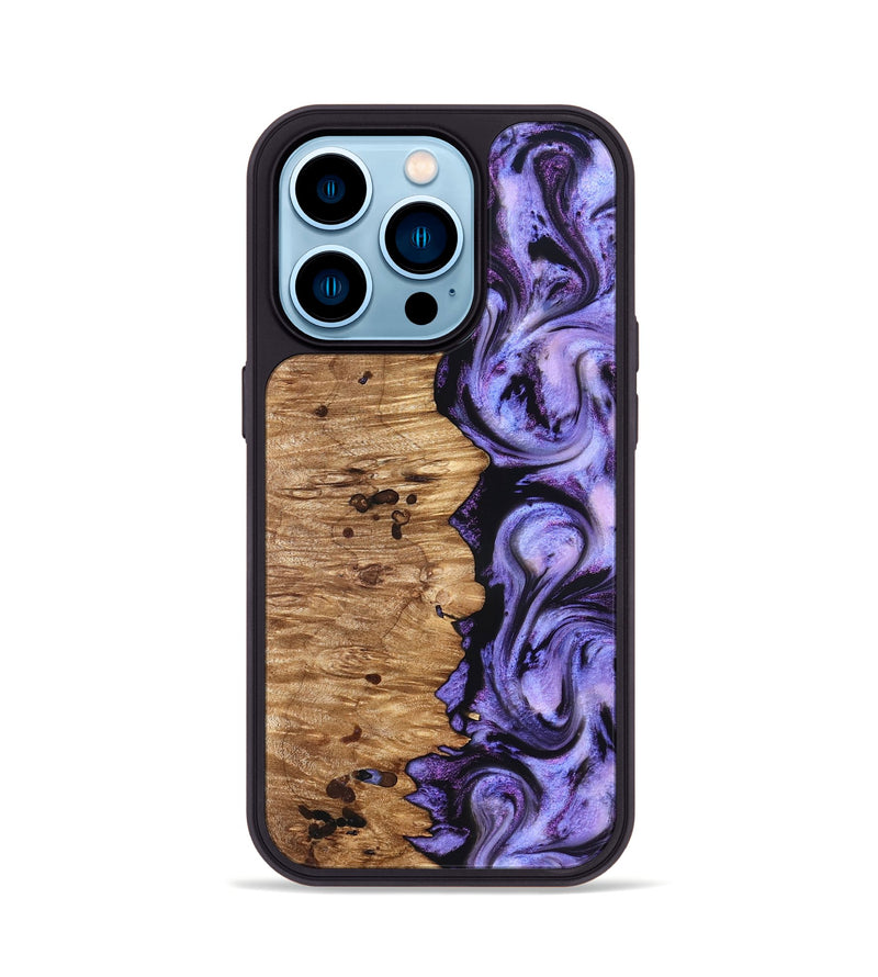 iPhone 14 Pro Wood Phone Case - Davin (Purple, 827311)