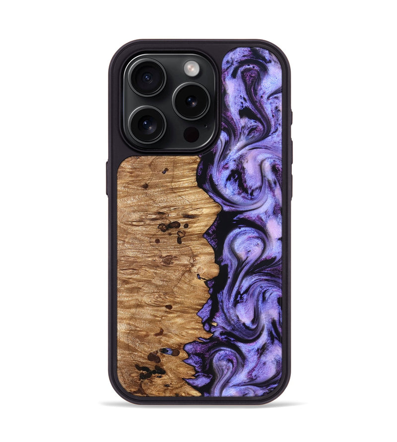 iPhone 15 Pro Wood Phone Case - Davin (Purple, 827311)