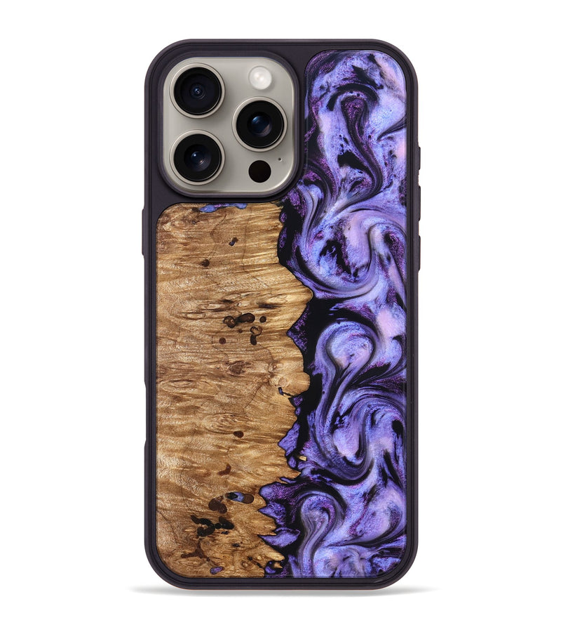 iPhone 16 Pro Max Wood Phone Case - Davin (Purple, 827311)