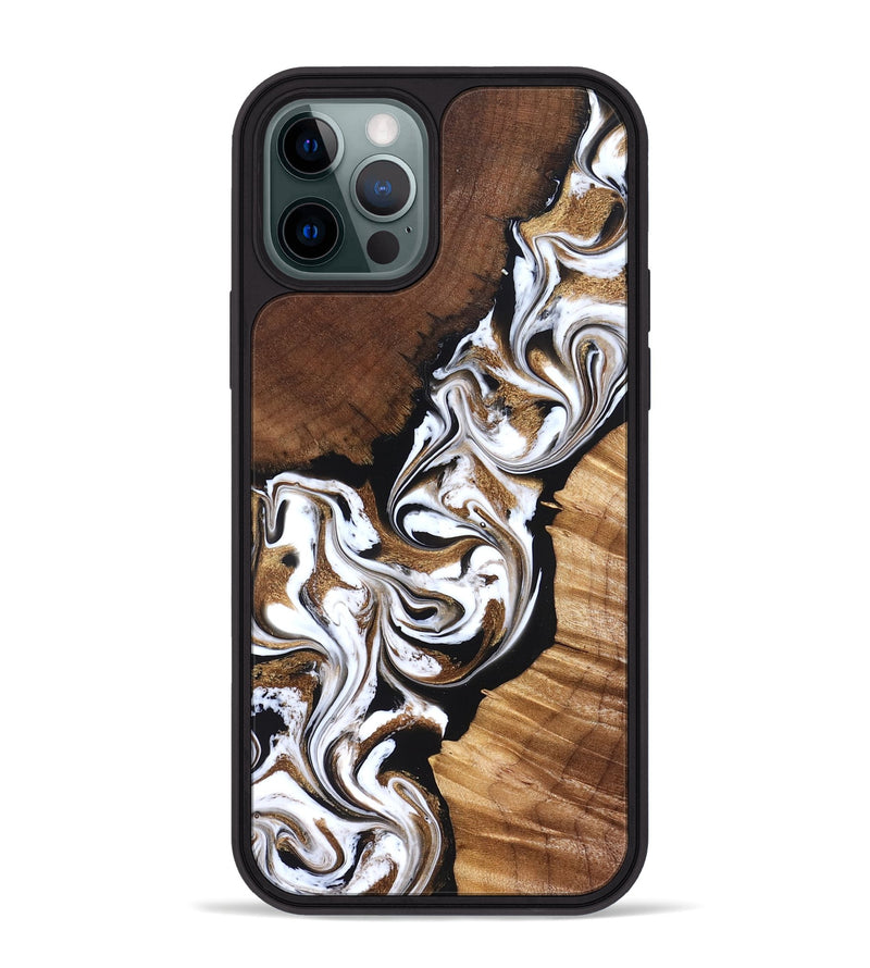 iPhone 12 Pro Max Wood Phone Case - Holden (Black & White, 827312)