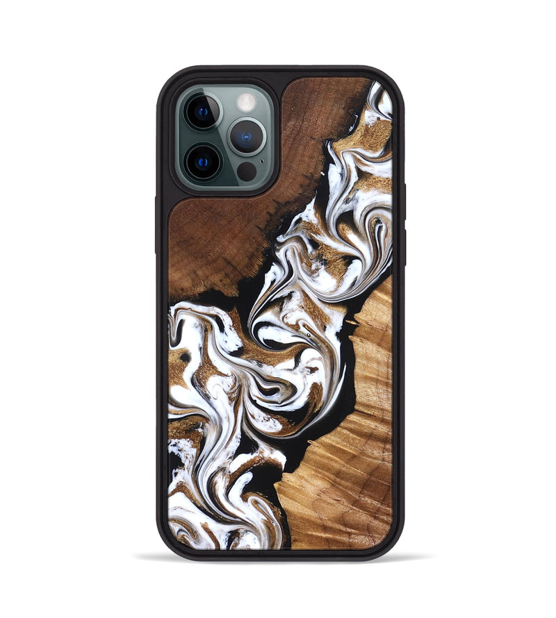 iPhone 12 Pro Wood Phone Case - Holden (Black & White, 827312)