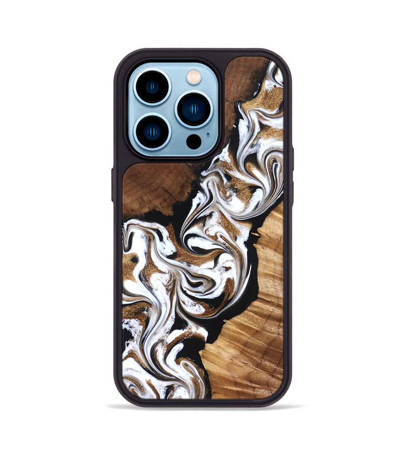 iPhone 14 Pro Wood Phone Case - Holden (Black & White, 827312)
