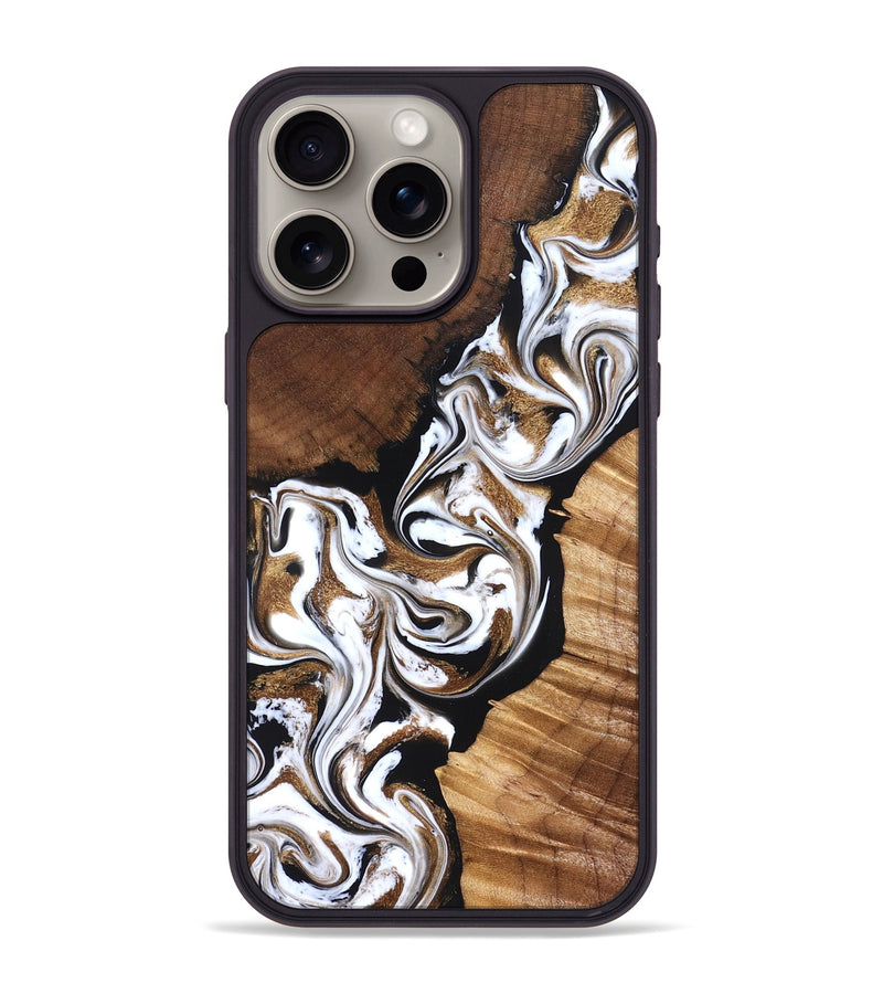 iPhone 15 Pro Max Wood Phone Case - Holden (Black & White, 827312)