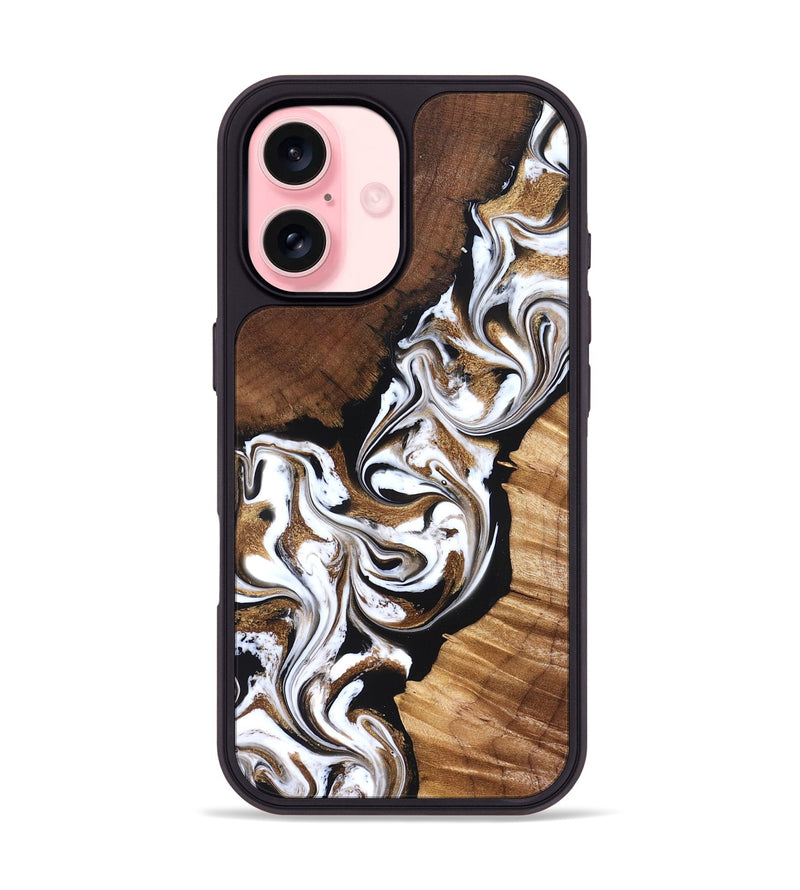 iPhone 16 Wood Phone Case - Holden (Black & White, 827312)