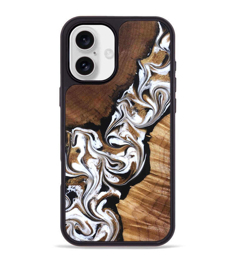 iPhone 16 Plus Wood Phone Case - Holden (Black & White, 827312)
