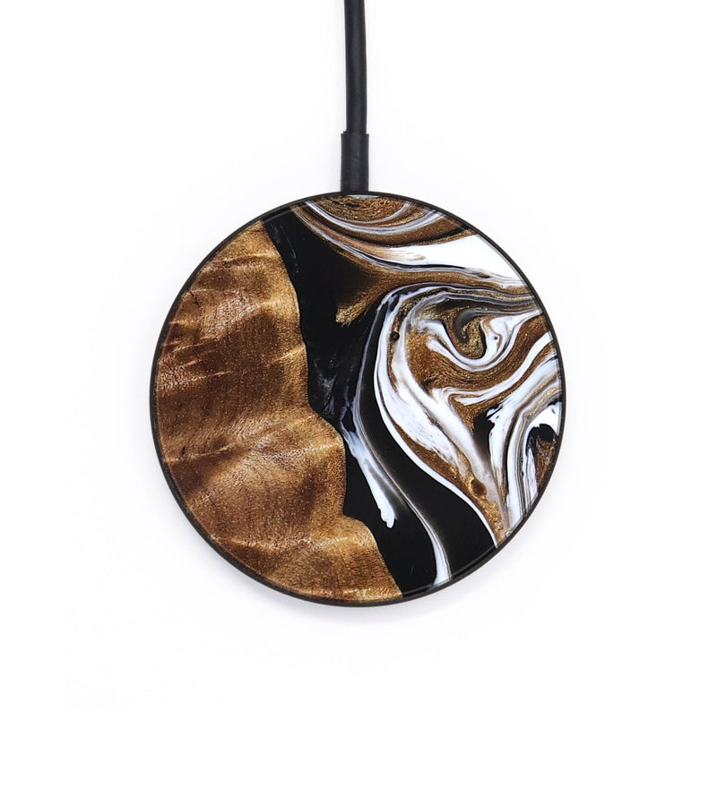 Circle Wood Wireless Charger - Tracie (Black & White, 827313)