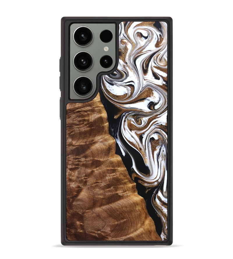 Galaxy S23 Ultra Wood Phone Case - Tracie (Black & White, 827313)