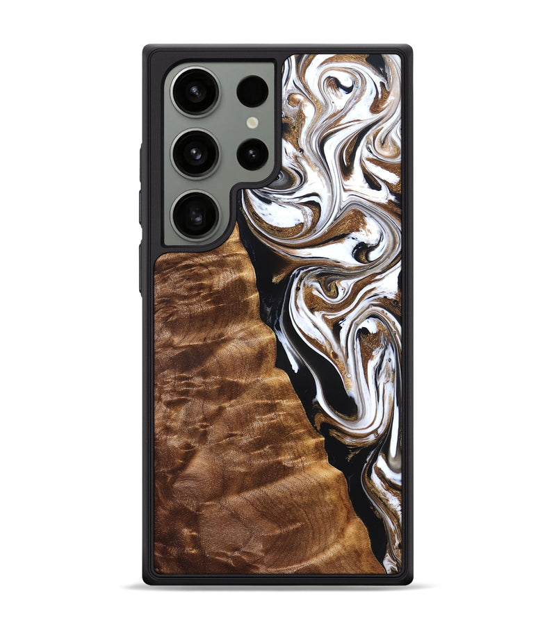 Galaxy S24 Ultra Wood Phone Case - Tracie (Black & White, 827313)