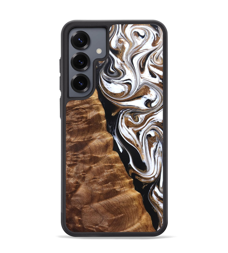 Galaxy S25 Plus Wood Phone Case - Tracie (Black & White, 827313)
