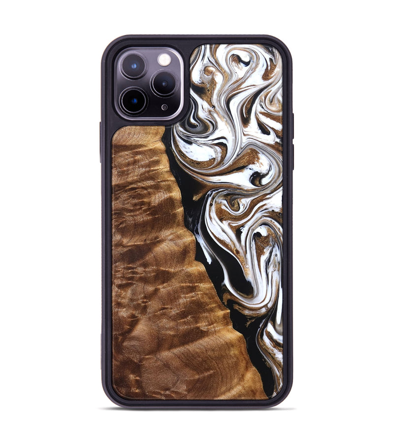 iPhone 11 Pro Max Wood Phone Case - Tracie (Black & White, 827313)