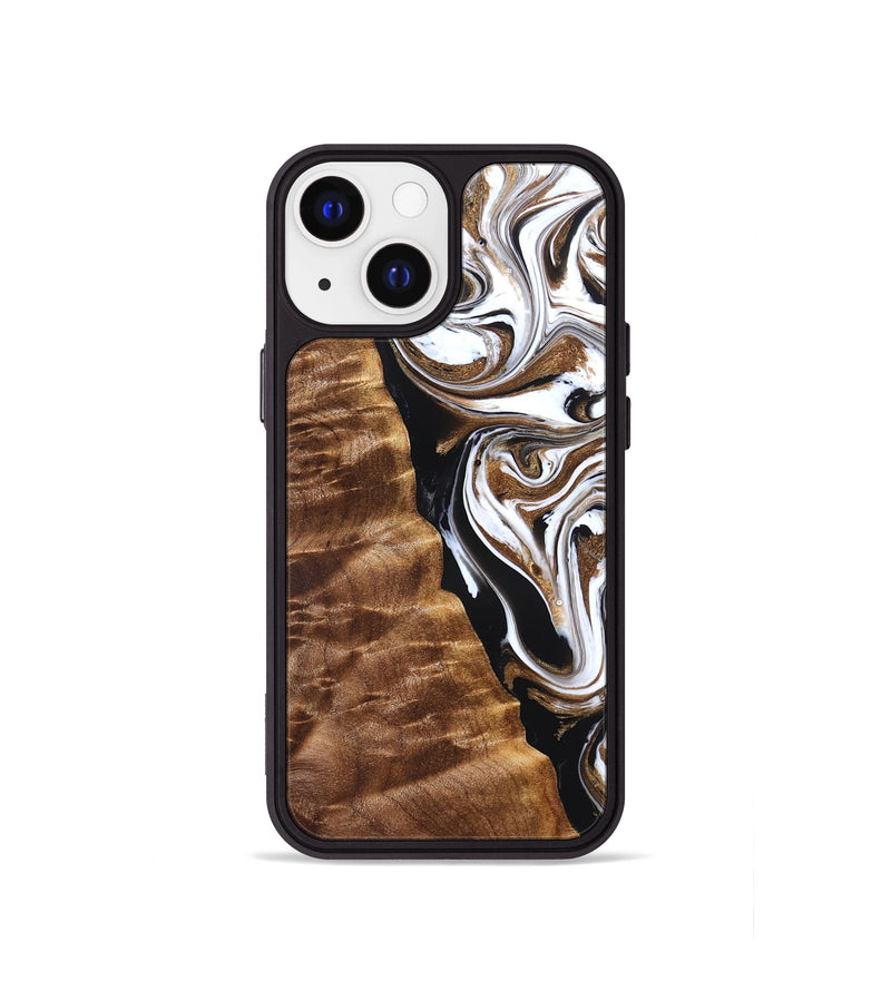 iPhone 13 mini Wood Phone Case - Tracie (Black & White, 827313)