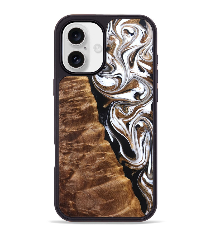 iPhone 16 Plus Wood Phone Case - Tracie (Black & White, 827313)