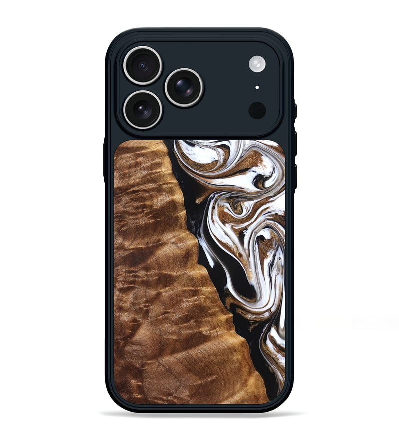 iPhone 17 Pro Max Wood Phone Case - Tracie (Black & White, 827313)