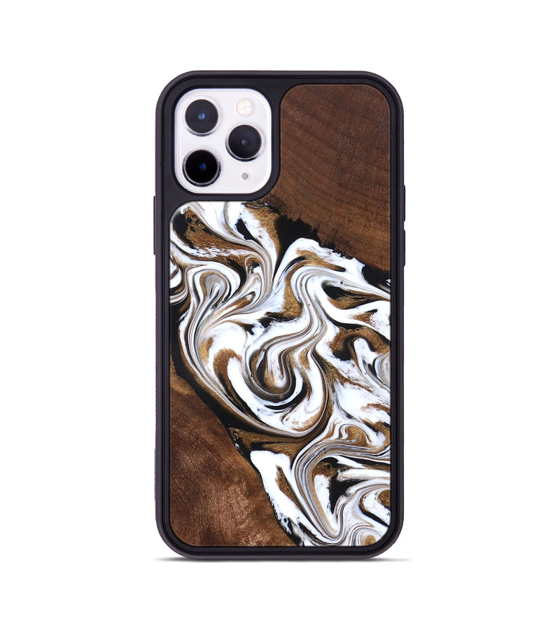 iPhone 11 Pro Wood Phone Case - Darnell (Black & White, 827314)