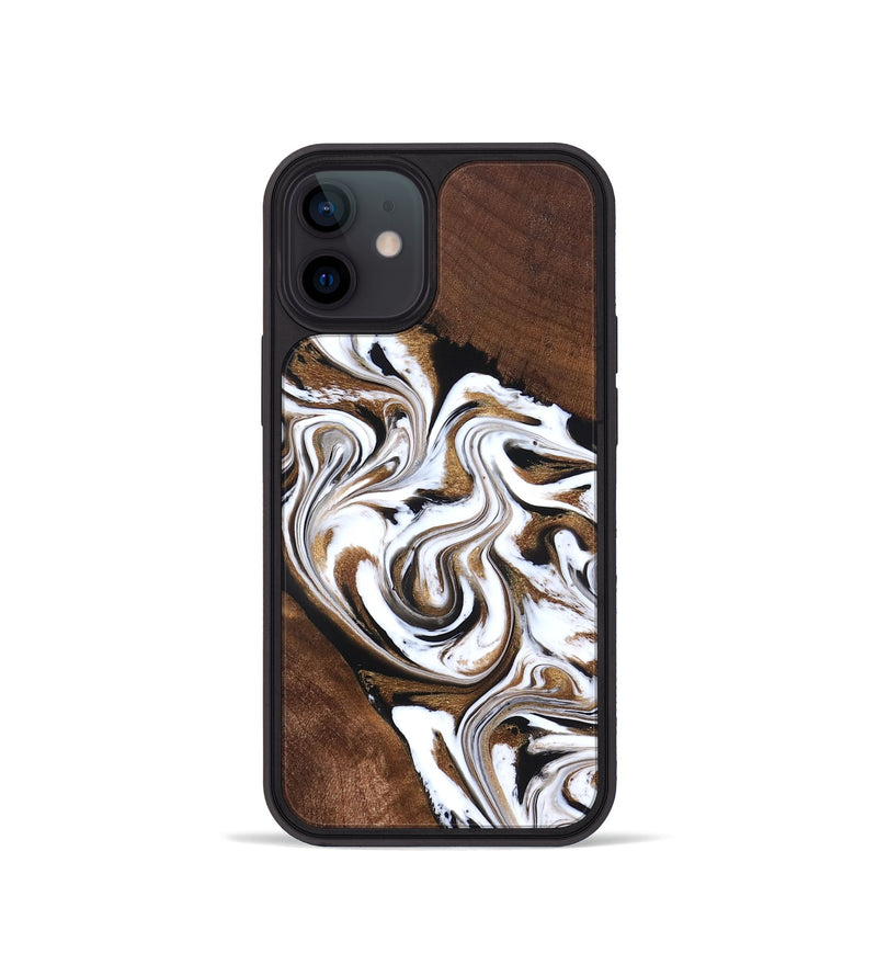 iPhone 12 mini Wood Phone Case - Darnell (Black & White, 827314)