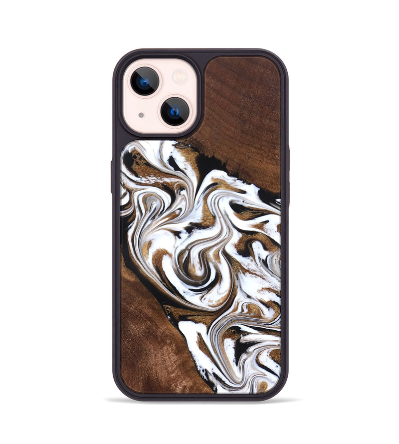 iPhone 14 Wood Phone Case - Darnell (Black & White, 827314)