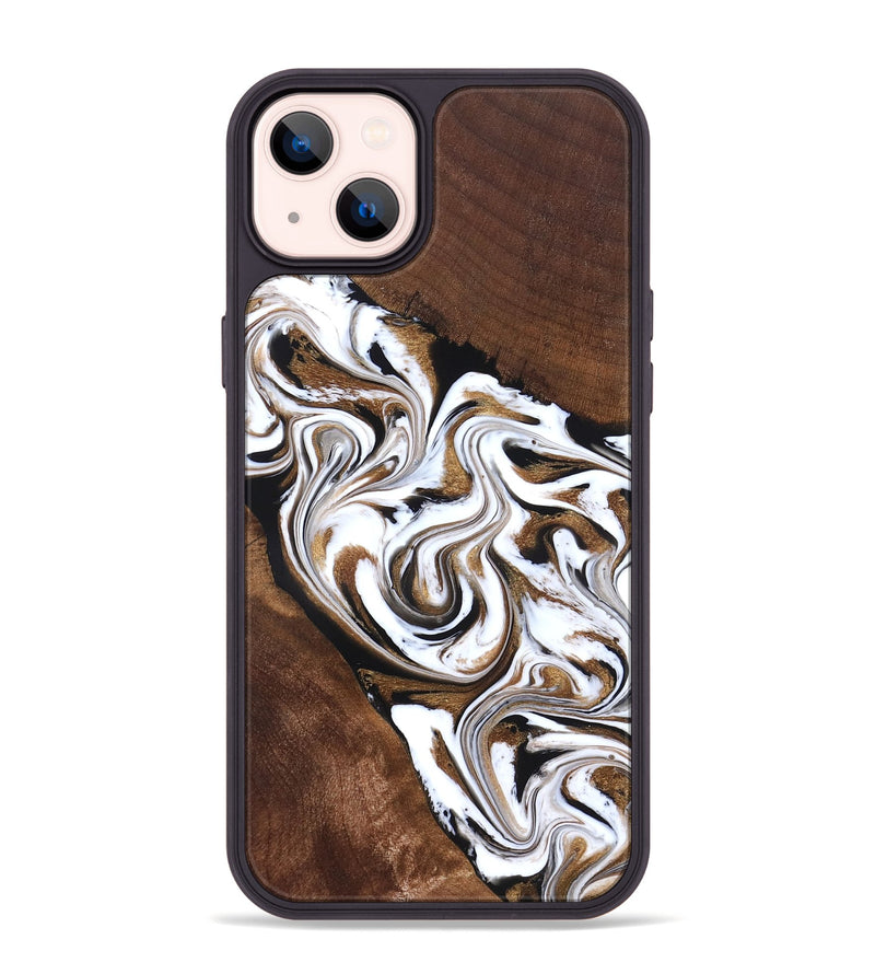 iPhone 14 Plus Wood Phone Case - Darnell (Black & White, 827314)