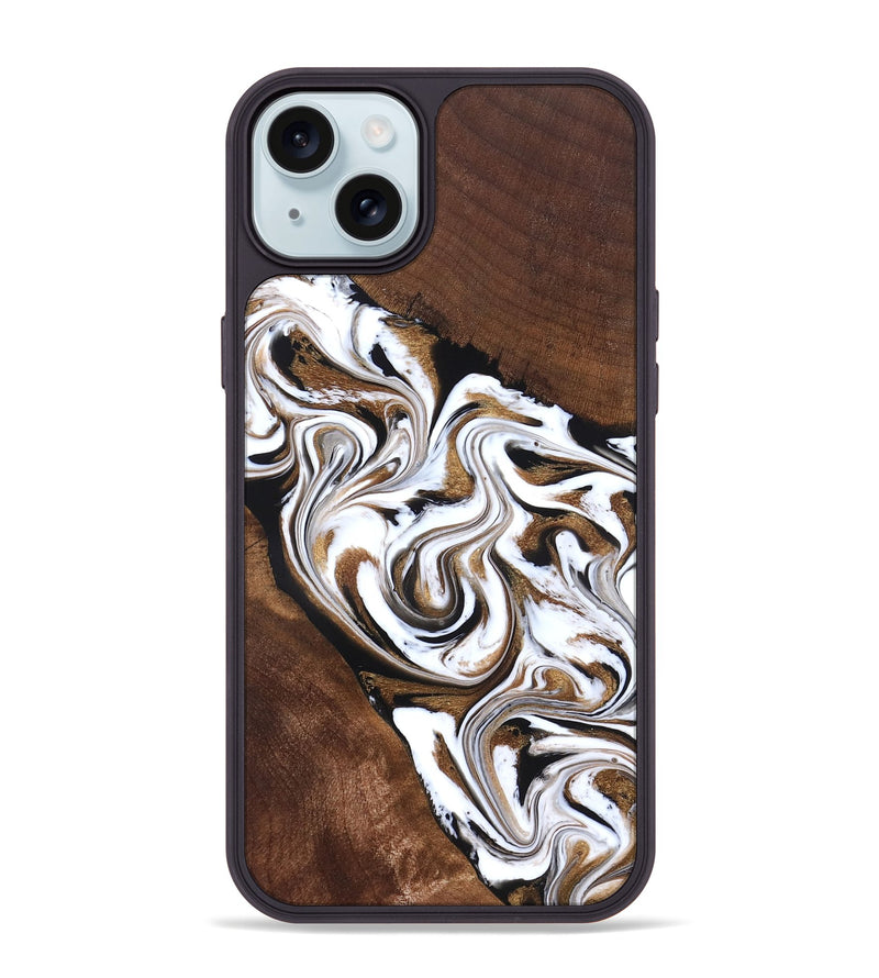 iPhone 15 Plus Wood Phone Case - Darnell (Black & White, 827314)