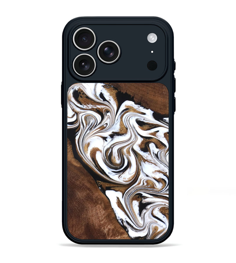 iPhone 17 Pro Max Wood Phone Case - Darnell (Black & White, 827314)