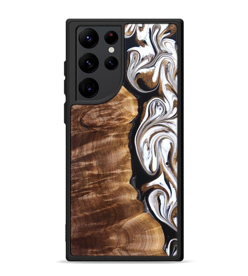 Galaxy S22 Ultra Wood Phone Case - Tracee (Black & White, 827315)