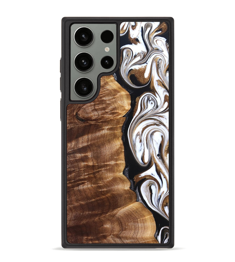 Galaxy S23 Ultra Wood Phone Case - Tracee (Black & White, 827315)