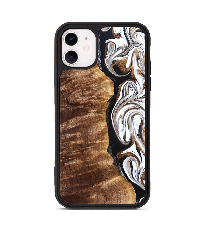 iPhone 11 Wood Phone Case - Tracee (Black & White, 827315)