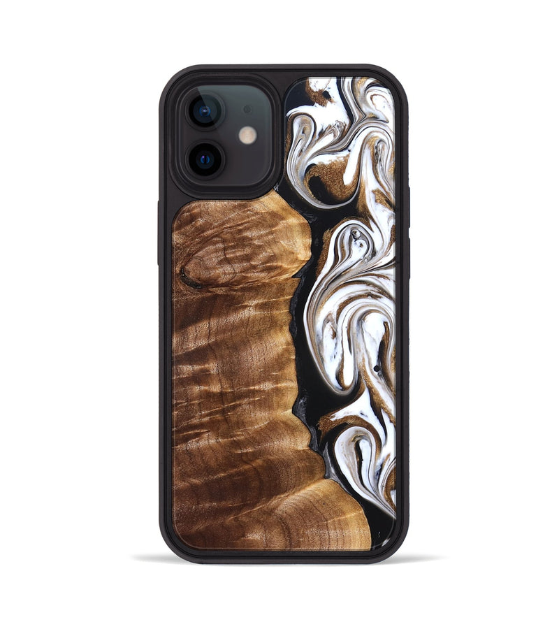 iPhone 12 Wood Phone Case - Tracee (Black & White, 827315)