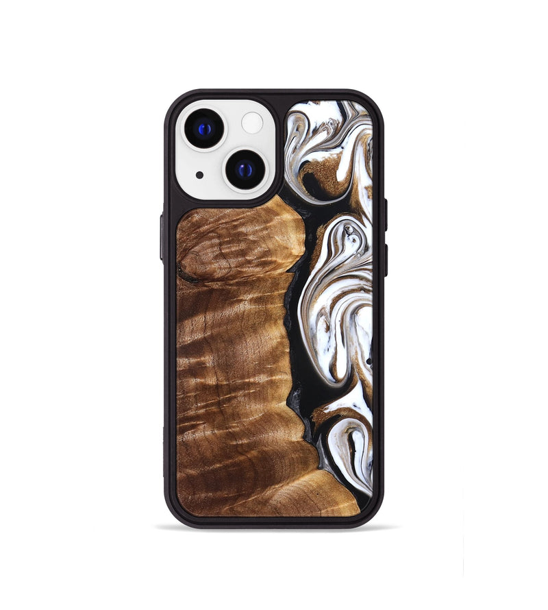 iPhone 13 mini Wood Phone Case - Tracee (Black & White, 827315)