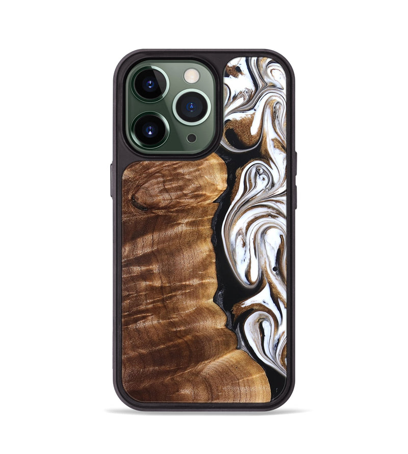iPhone 13 Pro Wood Phone Case - Tracee (Black & White, 827315)
