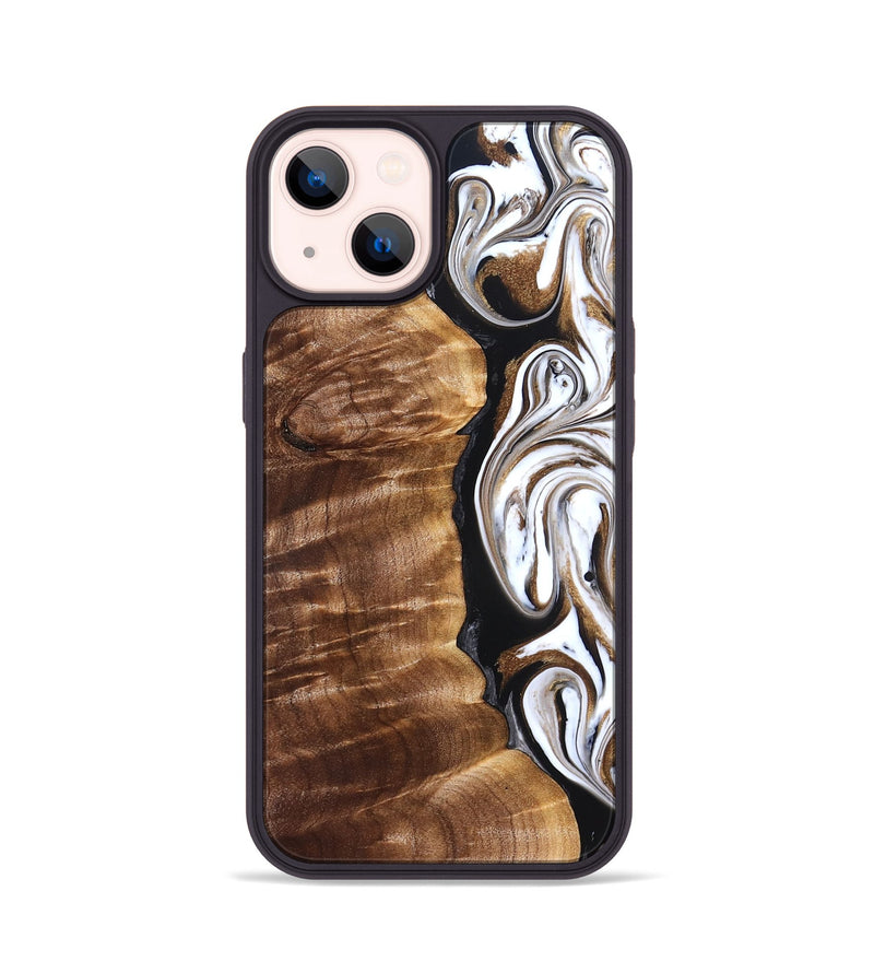 iPhone 14 Wood Phone Case - Tracee (Black & White, 827315)