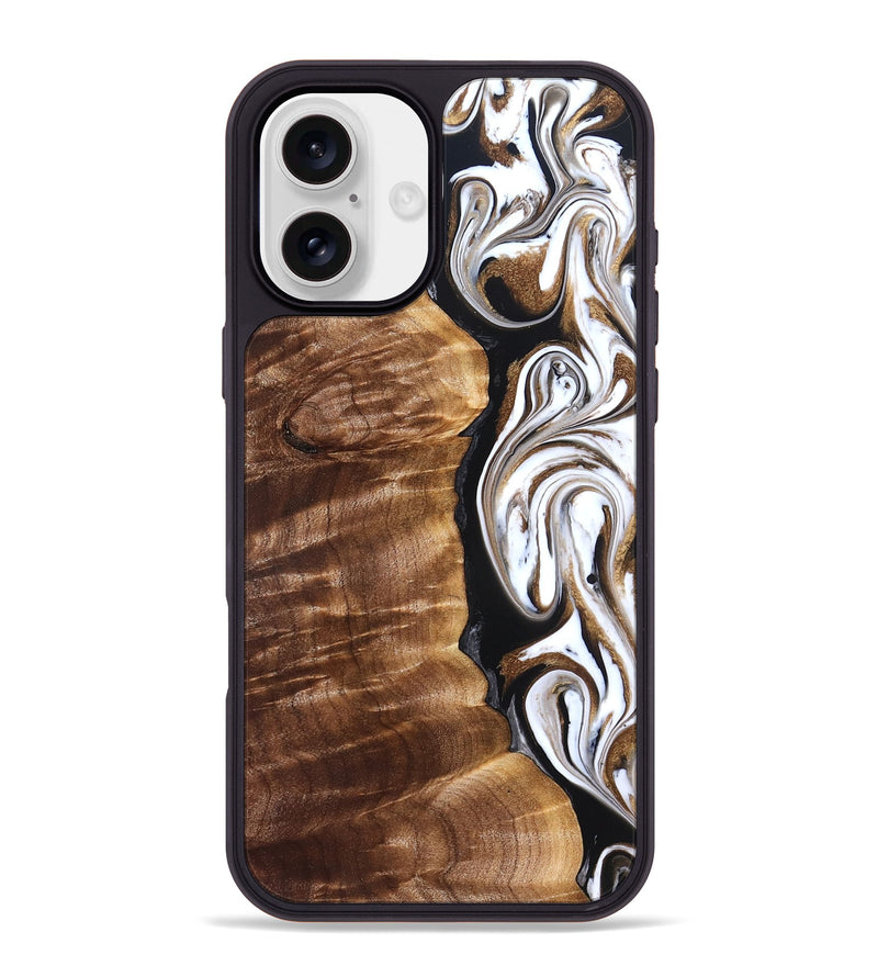 iPhone 16 Plus Wood Phone Case - Tracee (Black & White, 827315)