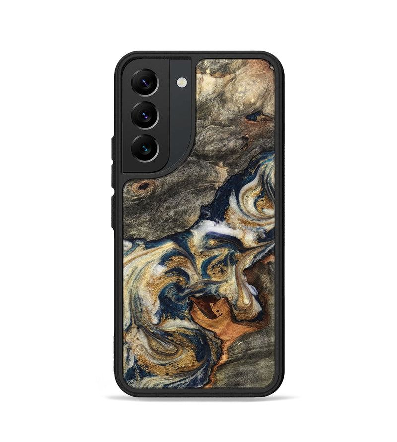 Galaxy S22 Wood Phone Case - Reva (Teal & Gold, 827316)