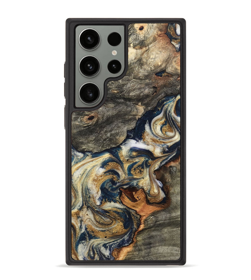 Galaxy S23 Ultra Wood Phone Case - Reva (Teal & Gold, 827316)