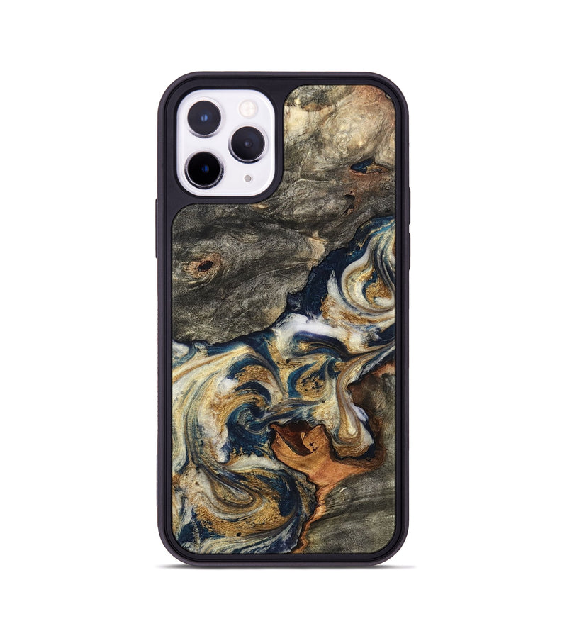 iPhone 11 Pro Wood Phone Case - Reva (Teal & Gold, 827316)