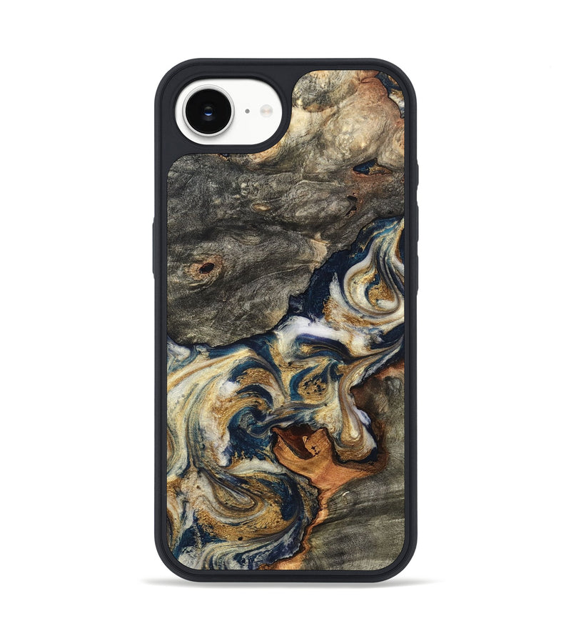 iPhone 17e Wood Phone Case - Reva (Teal & Gold, 827316)