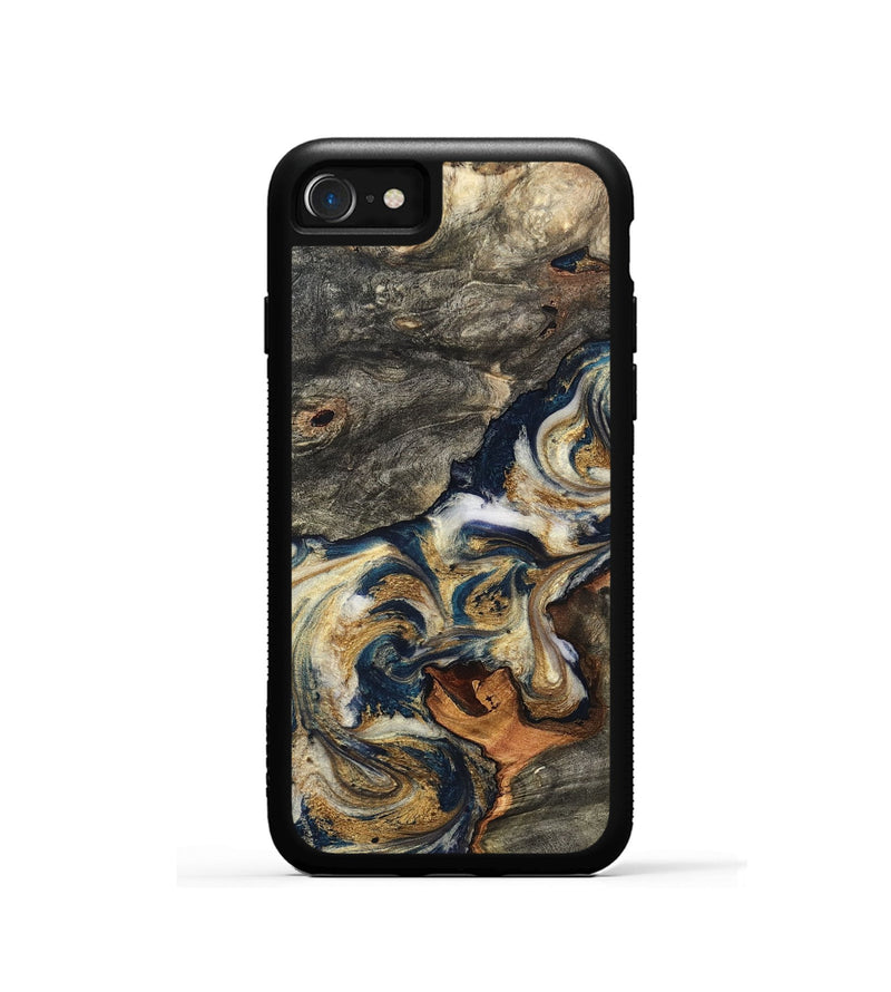iPhone SE Wood Phone Case - Reva (Teal & Gold, 827316)