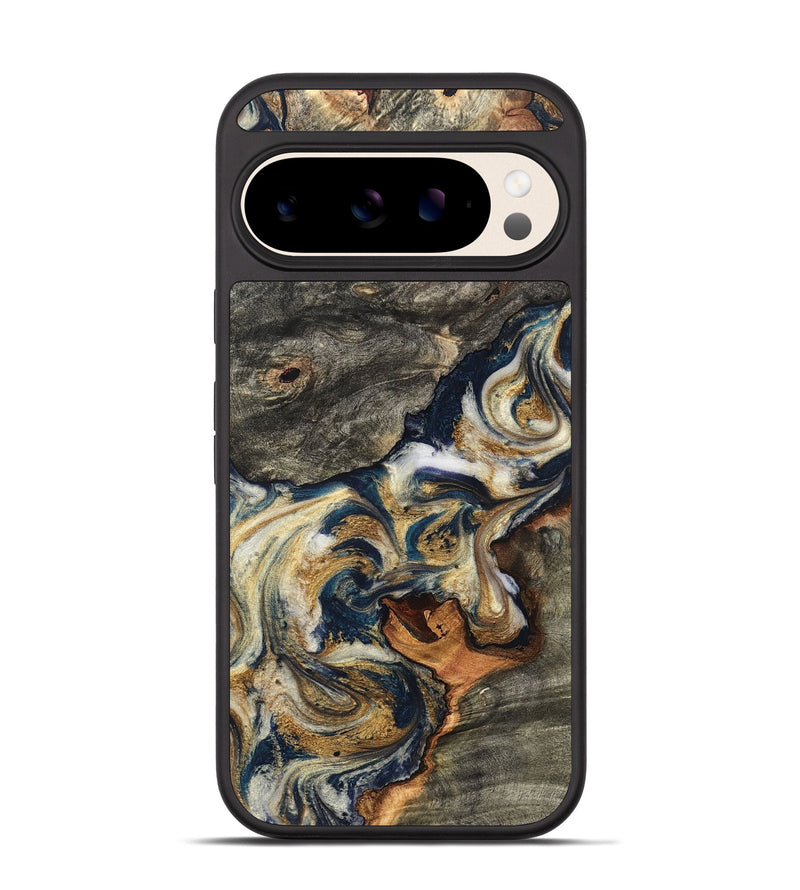 Pixel 10 Wood Phone Case - Reva (Teal & Gold, 827316)